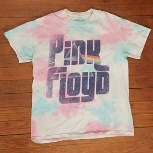 Pink Floyd Band Tie Dye Pink Blue Shirt